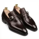 Vintage Espresso Single Monk Strap Shoes