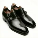 Classic Noir Double Monk Strap Shoes