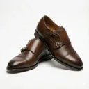 Vintage Chestnut Double Monk Cap-Toe Shoes
