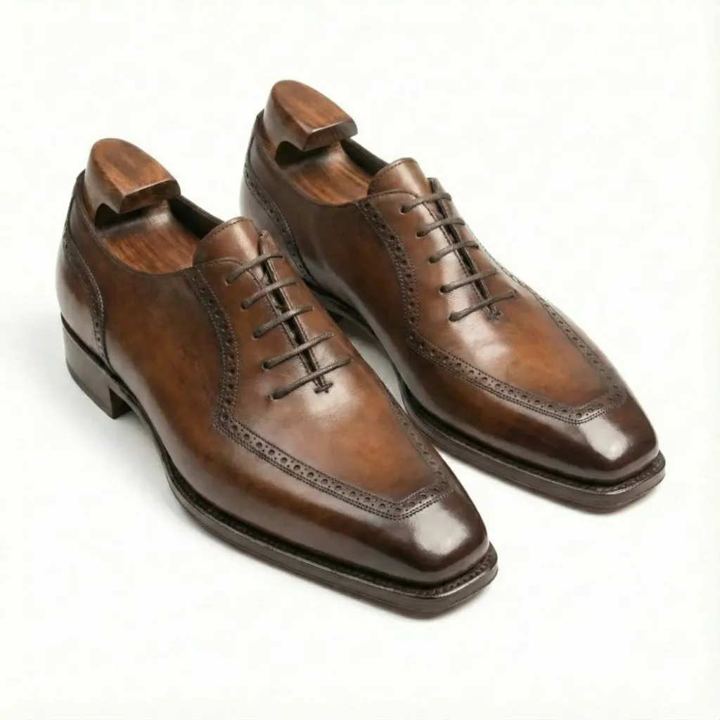 Chestnut Adelaide Oxford Shoes — Hand-Polished Patina Leather (US 6 / EU 38 / UK 5)