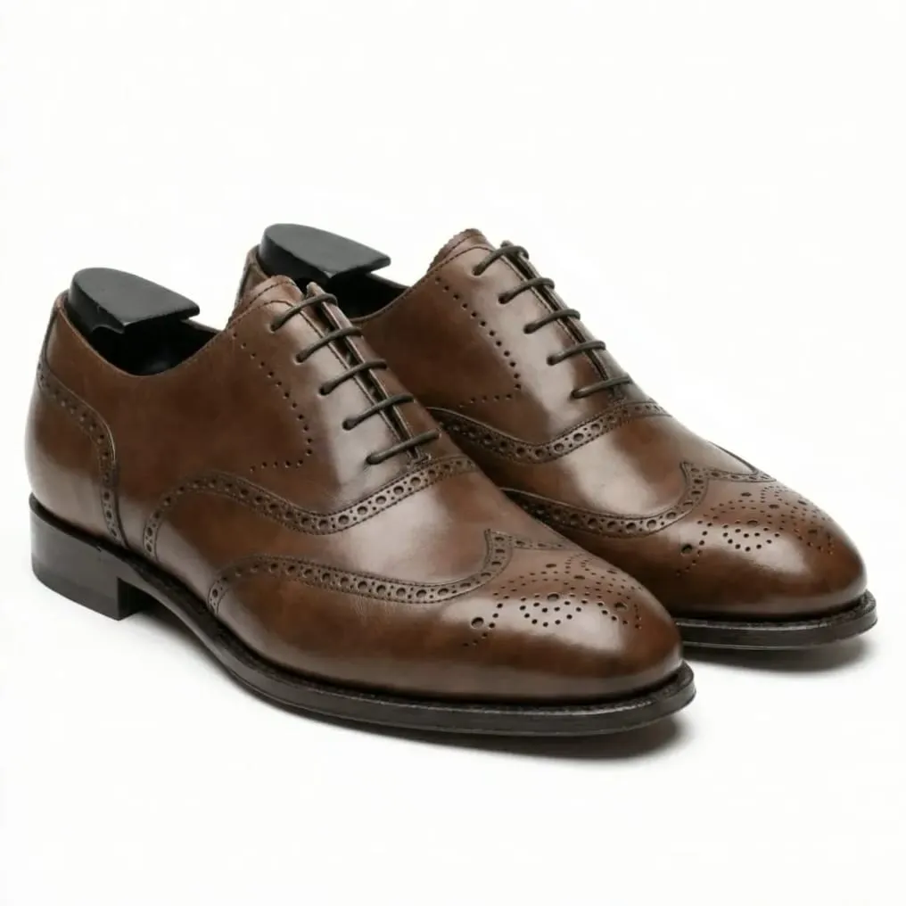 Chestnut Full Brogue Oxford Shoes — Hand-Finished Leather
 (US 6 / EU 38 / UK 5)