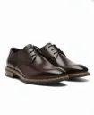 Classic Walnut Derby – Polished Leather Dress Shoes
