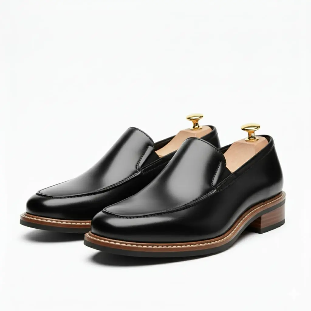 Modern Noir Loafers – Classic Slip-On in Polished Black (US 6 / EU 38 / UK 5)