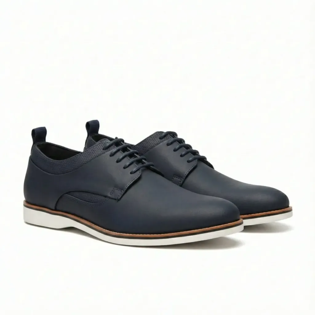 Midnight Navy Derby – Modern Minimalism with Everyday Comfort (US 6 / EU 38 / UK 5)