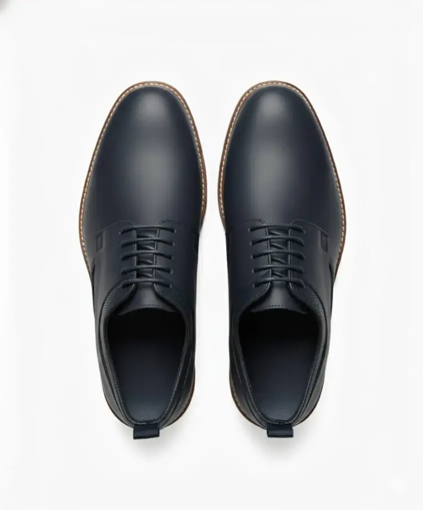 Midnight Navy Derby – Modern Minimalism with Everyday Comfort (US 6 / EU 38 / UK 5)