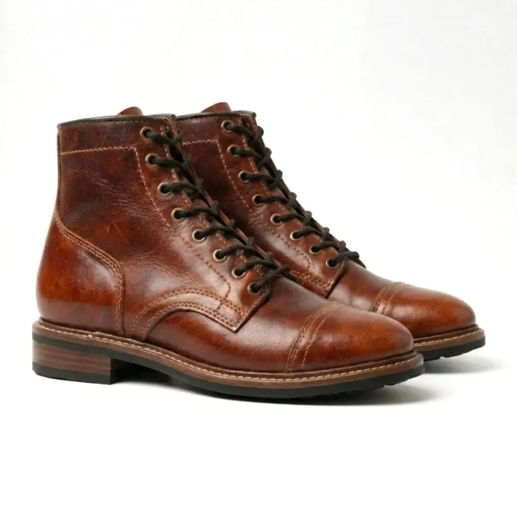 
Heritage Amber Brown Leather Lace-Up Boots (US 6 / EU 38 / UK 5)