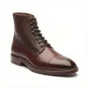 Clifford Textured Cap-Toe Boots – Handcrafted Brown Leather