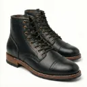 Regalia Black Cap-Toe Boots – Full-Grain Leather