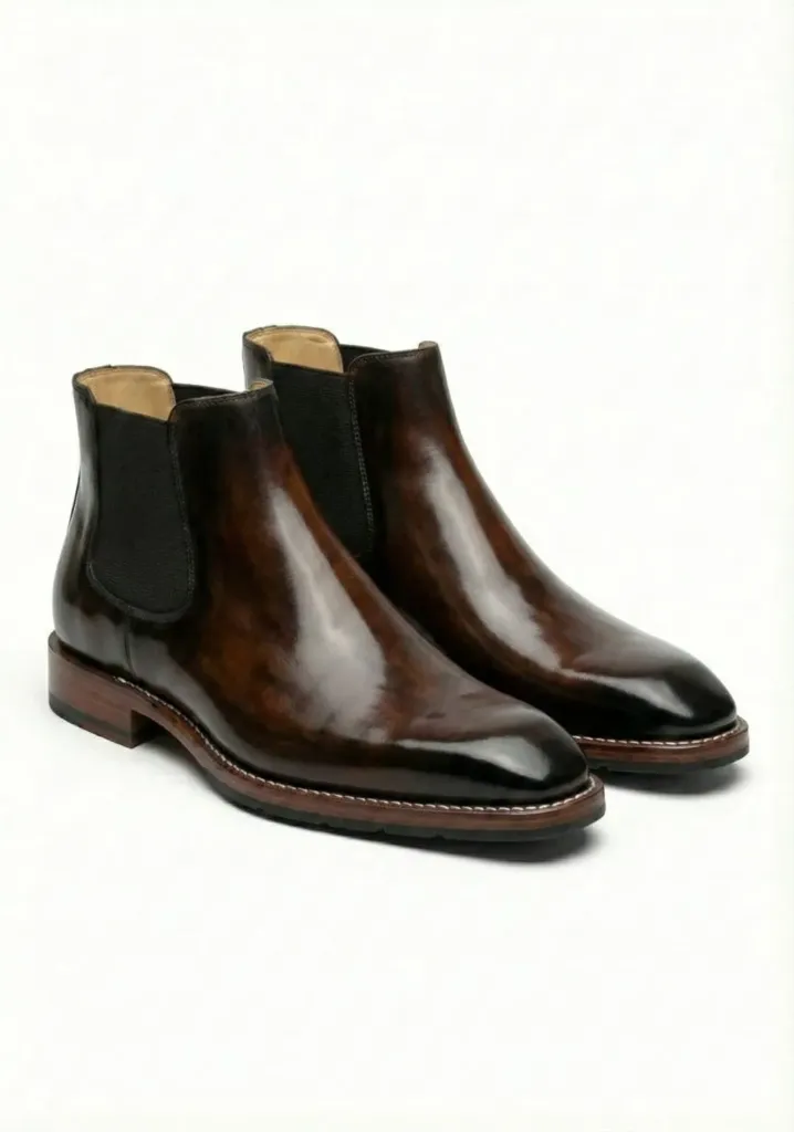 Monarch Patina Chelsea Boots – Handcrafted Brown Leather (US 6 / EU 38 / UK 5)