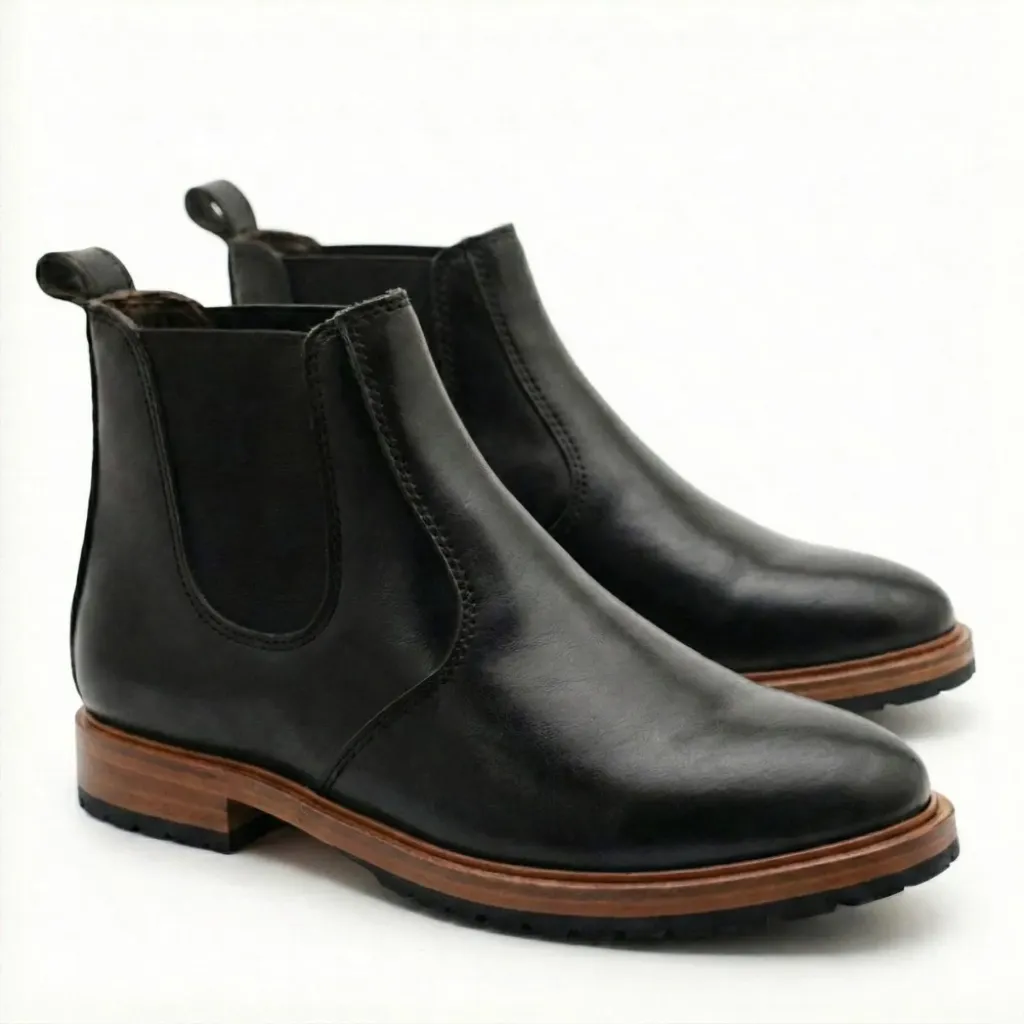 Classic Black Chelsea Boots — A Study in Refined Minimalism (US 6 / EU 38 / UK 5)