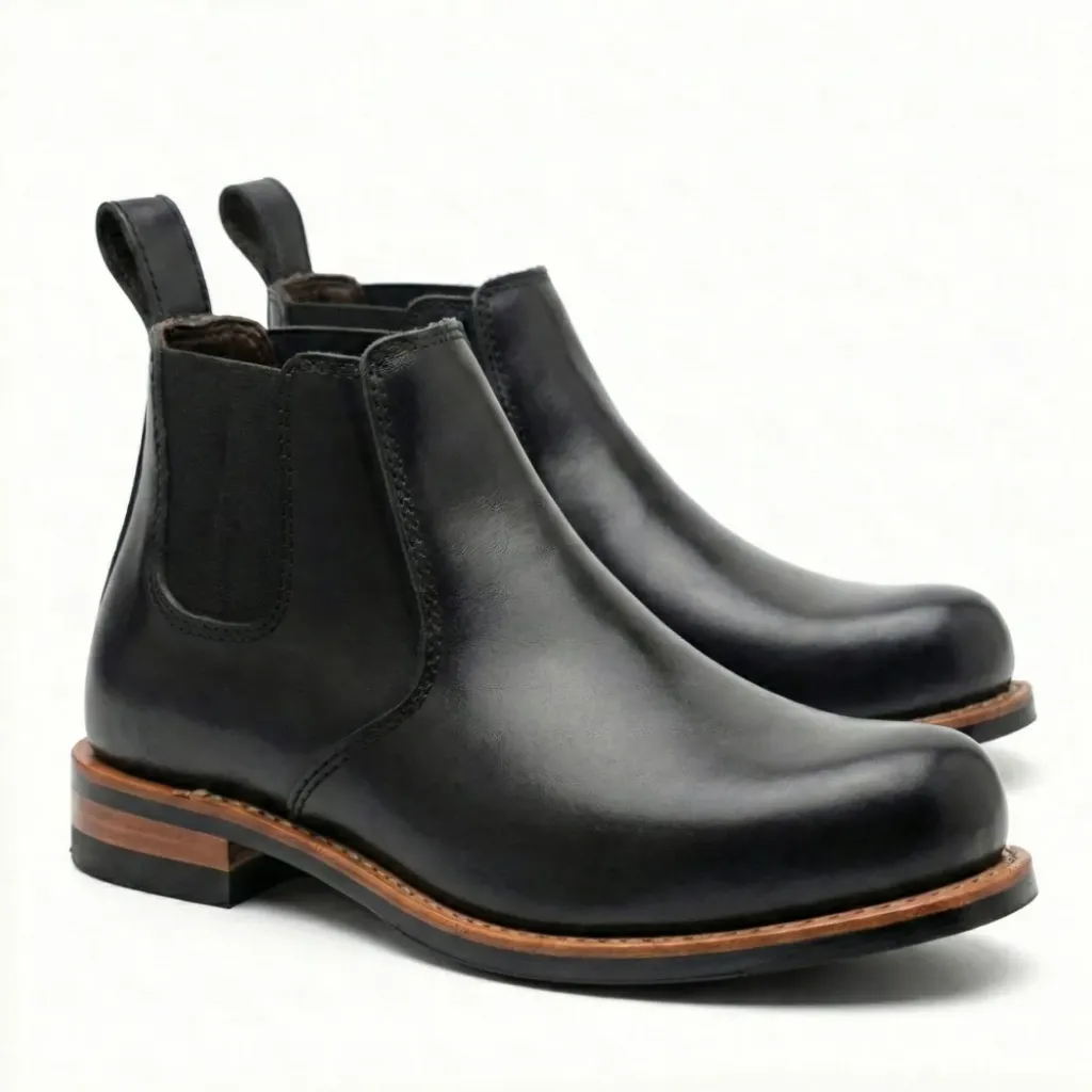 Regal Noir Chelsea Boots — Hand-Finished Full-Grain Leather (US 6 / EU 38 / UK 5)