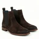 Walnut Suede Chelsea Boots — Handcrafted Finish