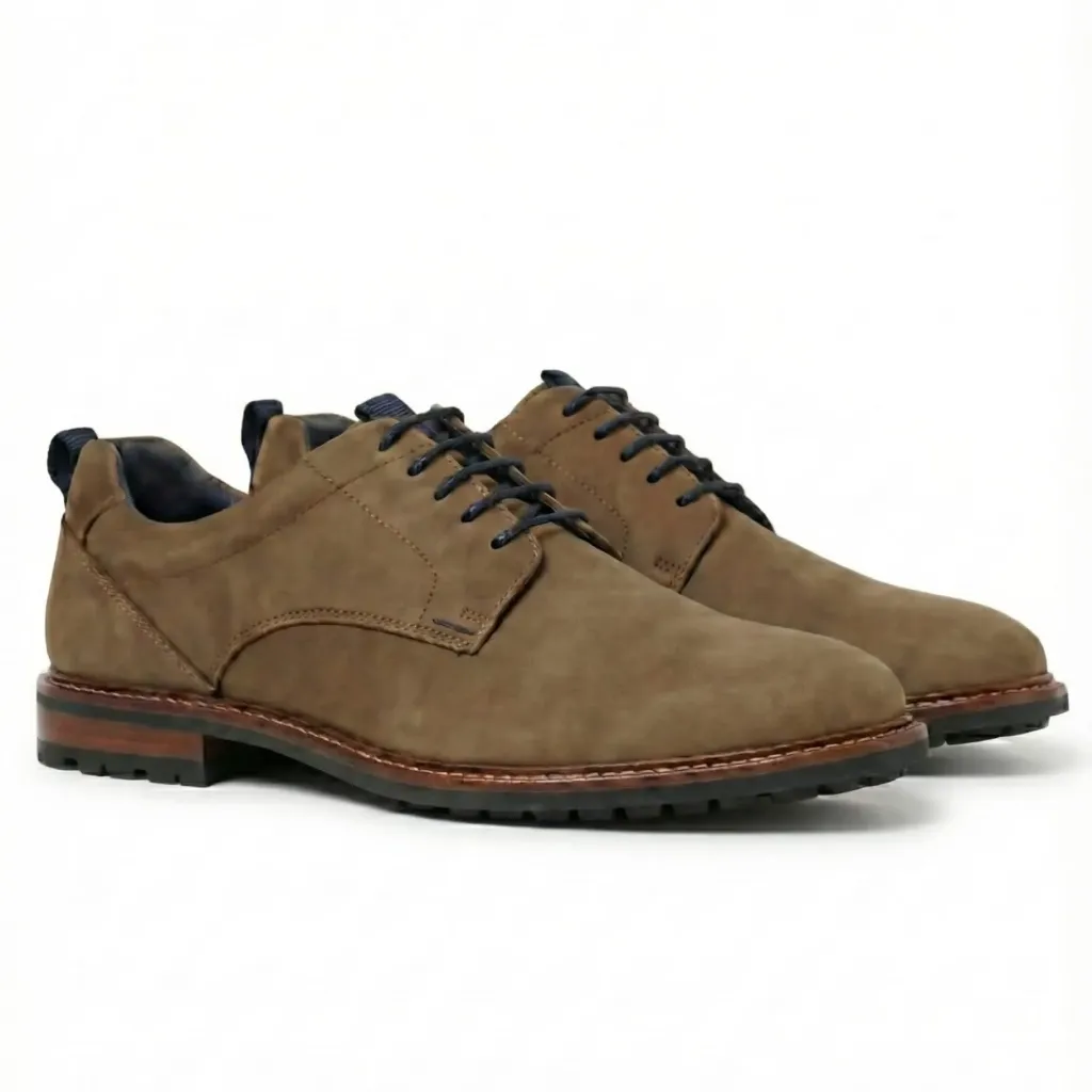 Sahara Nubuck Derby Shoes — Rugged Urban Finish (US 6 / EU 38 / UK 5)