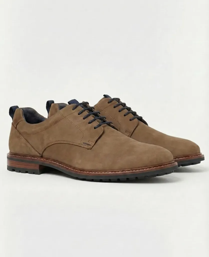 Sahara Nubuck Derby Shoes — Rugged Urban Finish (US 6 / EU 38 / UK 5)