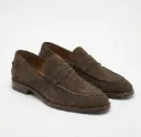 Espresso Suede Penny Loafers — Handcrafted Classic